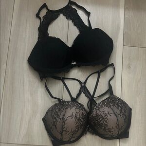 Victoria's Secret Black Lace Bra Duo